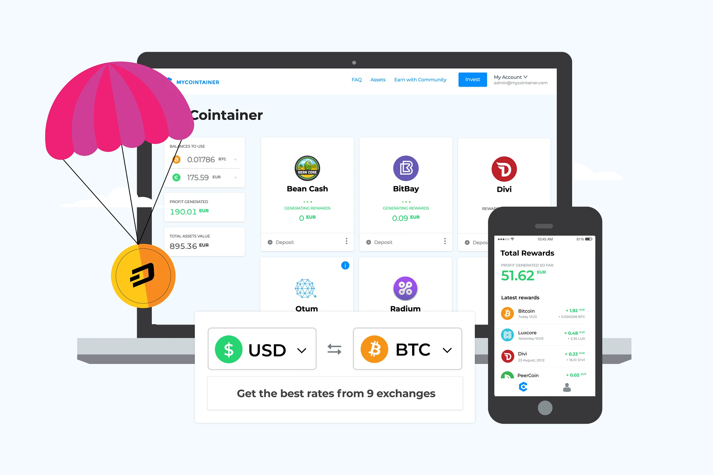 MVP & initial launch of MyCointainer, an ultimate crypto staking platform